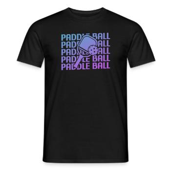 Retro Vintage Classic Pickleball Paddle Ball - Men's T-Shirt - black - Front - AI Model Male 178 light (178cm)