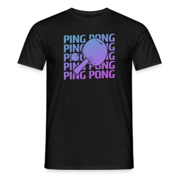 Tennis de table de ping-pong classique rétro vintage - T-shirt homme - noir - Devant - AI Model Male 178 light (178cm)