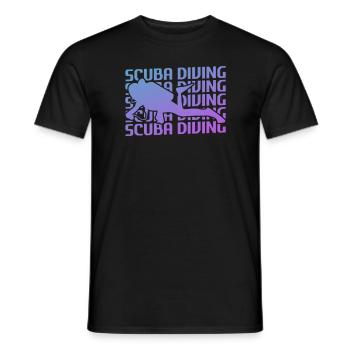 Retro Vintage Classic Scuba Diving Scuba Diver - Männer T-Shirt - Schwarz - Vorne - AI Model Male 178 light (178cm)