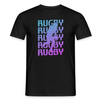 Joueur de rugby classique rétro vintage - T-shirt homme - noir - Devant - AI Model Male 178 light (178cm)