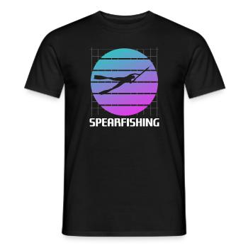 Retro Vintage Classic Spearfishing Fisherman - Men's T-Shirt - black - Front - AI Model Male 178 light (178cm)