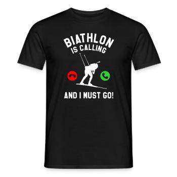 Le biathlon appelle et je dois aller biathlète - T-shirt homme - noir - Devant - AI Model Male 178 light (178cm)