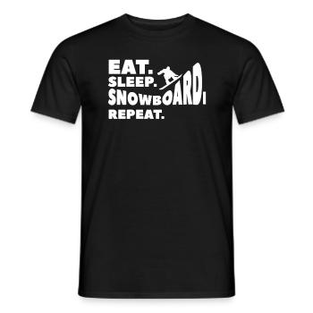 Manger Dormir Snowboard Répéter Snowboard Snowboarde - T-shirt homme - noir - Devant - AI Model Male 178 light (178cm)