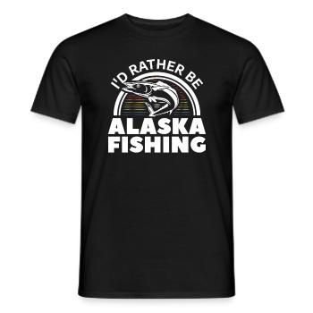 Je préfère être pêcheur en Alaska - T-shirt homme - noir - Devant - AI Model Male 178 light (178cm)