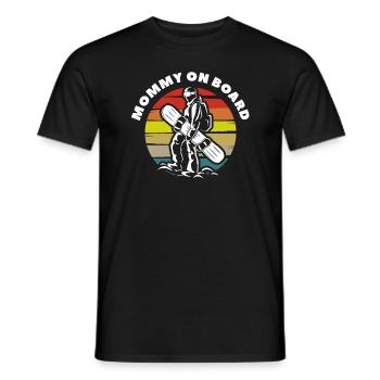 Mommy On Board Snowboarding Snowboard Snowboarder - Männer T-Shirt - Schwarz - Vorne - AI Model Male 178 light (178cm)
