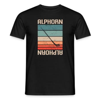 Retro Vintage Classic pour un joueur de cor des Alpes fait - T-shirt homme - noir - Devant - AI Model Male 178 light (178cm)