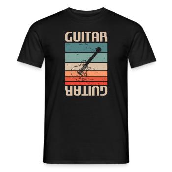 Retro Vintage Classic Guitar Instrument Guita - Men's T-Shirt - black - Front - AI Model Male 178 light (178cm)