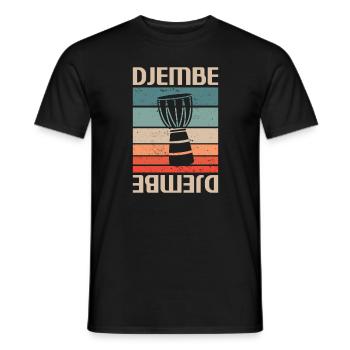 Retro Vintage Classic Djembe Player Instrument - Men's T-Shirt - black - Front - AI Model Male 178 light (178cm)