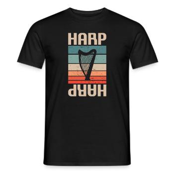 Retro Vintage Classic Harp Instrument Guita - Men's T-Shirt - black - Front - AI Model Male 178 light (178cm)