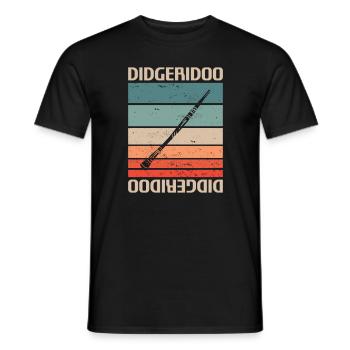 Retro Vintage Classic Didgeridoo Player Instrument - Men's T-Shirt - black - Front - AI Model Male 178 light (178cm)