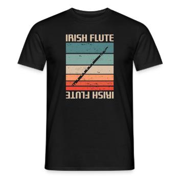 Retro Vintage Classic Irish Flute Player Instruments - Men's T-Shirt - black - Front - AI Model Male 178 light (178cm)
