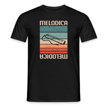 Retro Vintage Classic Melodica Player Instrument - T-shirt homme - noir - Devant - AI Model Male 178 light (178cm)