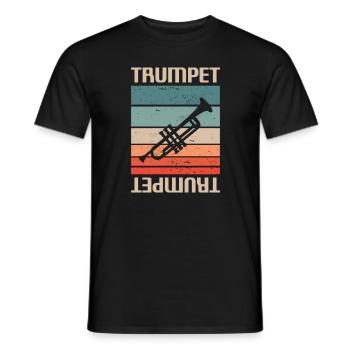 Retro Vintage Classic Trumpet Instrument Guita - Männer T-Shirt - Schwarz - Vorne - AI Model Male 178 light (178cm)