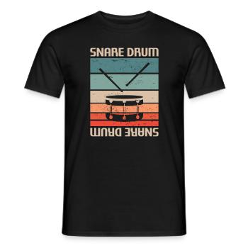 Retro Vintage Classic Snare Drum Instrument - Männer T-Shirt - Schwarz - Vorne - AI Model Male 178 light (178cm)