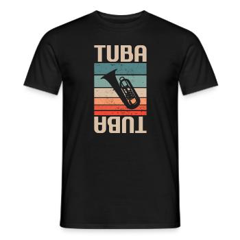 Retro Vintage Classic Tuba Player Instrument - Men's T-Shirt - black - Front - AI Model Male 178 light (178cm)