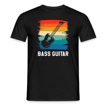 Retro Vintage Classic Instrument de Guitare Basse Guita - T-shirt homme - noir - Devant - AI Model Male 178 light (178cm)
