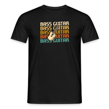 Retro Vintage Classic Instrument de Guitare Basse Guita - T-shirt homme - noir - Devant - AI Model Male 178 light (178cm)