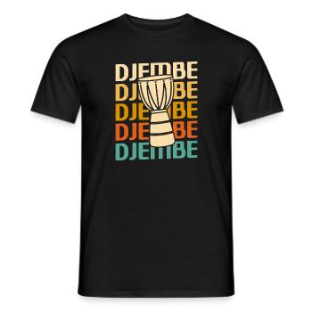 Retro Vintage Classic Djembe Player Instrument - Men's T-Shirt - black - Front - AI Model Male 178 light (178cm)
