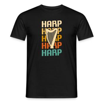 Retro Vintage Classic Harp Instrument Guita - Men's T-Shirt - black - Front - AI Model Male 178 light (178cm)