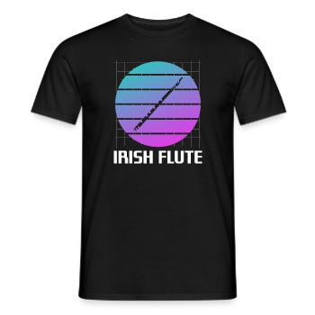 Retro Vintage Classic Irish Flute Player Instruments - Men's T-Shirt - black - Front - AI Model Male 178 light (178cm)