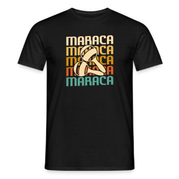 Retro Vintage Classic Maraca Player Instrument - Men's T-Shirt - black - Front - AI Model Male 178 light (178cm)