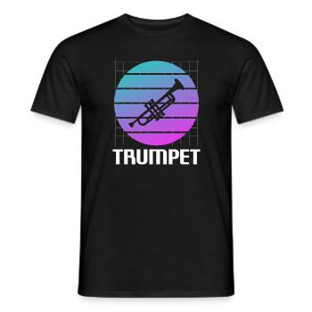 Retro Vintage Classic Trumpet Instrument Guita - Männer T-Shirt - Schwarz - Vorne - AI Model Male 178 light (178cm)