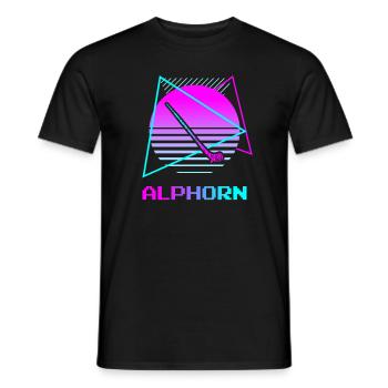 Retro Vintage Classic pour un joueur de cor des Alpes fait - T-shirt homme - noir - Devant - AI Model Male 178 light (178cm)