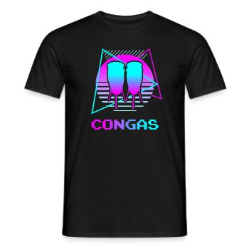 Retro Vintage Classic Congas Player Instrument - Männer T-Shirt - Schwarz - Vorne - AI Model Male 178 light (178cm)
