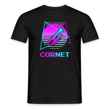 Retro Vintage Classic Cornet Player Instrument - Männer T-Shirt - Schwarz - Vorne - AI Model Male 178 light (178cm)