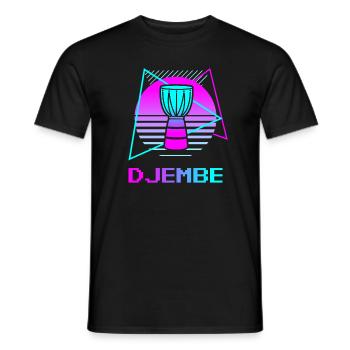 Retro Vintage Classic Djembe Player Instrument - Men's T-Shirt - black - Front - AI Model Male 178 light (178cm)