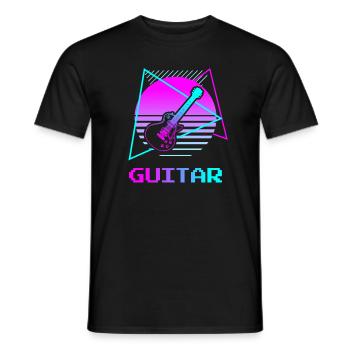 Retro Vintage Classic Guitar Instrument Guita - Men's T-Shirt - black - Front - AI Model Male 178 light (178cm)