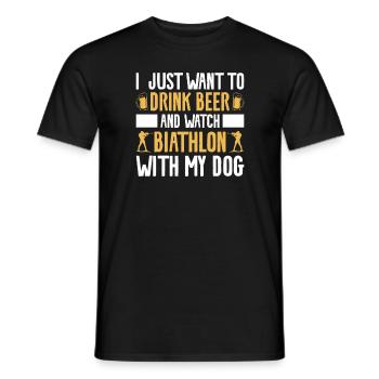 Je veux juste boire de la bière et regarder le biathlon avec - T-shirt homme - noir - Devant - AI Model Male 178 light (178cm)