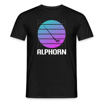 Retro Vintage Classic pour un joueur de cor des Alpes fait - T-shirt homme - noir - Devant - AI Model Male 178 light (178cm)