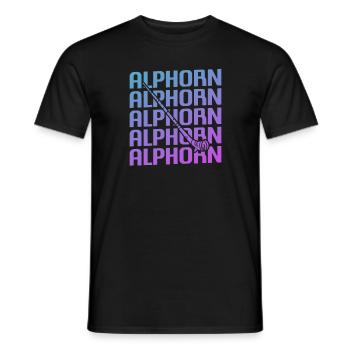 Retro Vintage Classic pour un joueur de cor des Alpes fait - T-shirt homme - noir - Devant - AI Model Male 178 light (178cm)