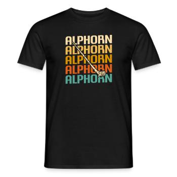 Retro Vintage Classic pour un joueur de cor des Alpes fait - T-shirt homme - noir - Devant - AI Model Male 178 light (178cm)