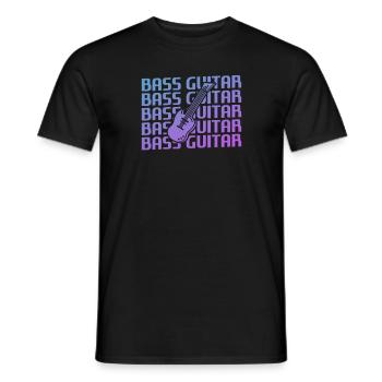 Retro Vintage Classic Instrument de Guitare Basse Guita - T-shirt homme - noir - Devant - AI Model Male 178 light (178cm)