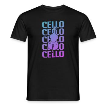 Retro Vintage Classic Cello Player Instrument - Men's T-Shirt - black - Front - AI Model Male 178 light (178cm)