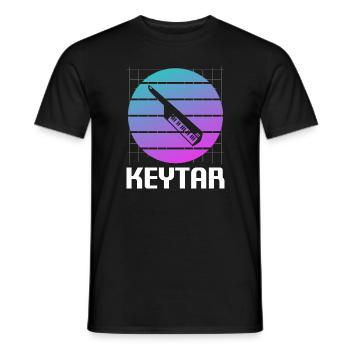 Retro Vintage Classic Keytar Player Instrument - Men's T-Shirt - black - Front - AI Model Male 178 light (178cm)
