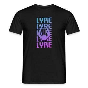 Retro Vintage Classic Lyre Player Instrument - Men's T-Shirt - black - Front - AI Model Male 178 light (178cm)