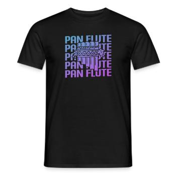 Retro Vintage Classic Pan Flute Instrument Guita - Men's T-Shirt - black - Front - AI Model Male 178 light (178cm)