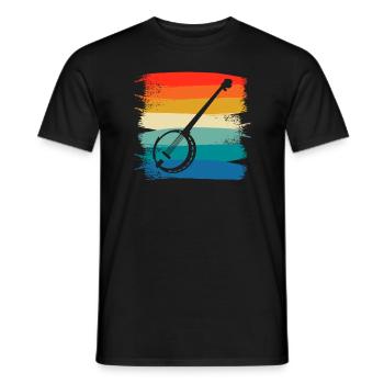 Retro Vintage Classic Banjo Instrument Banjoist - Men's T-Shirt - black - Front - AI Model Male 178 light (178cm)