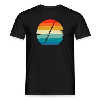 Retro Vintage Classic Irish Flute Player Instruments - Men's T-Shirt - black - Front - AI Model Male 178 light (178cm)