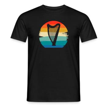 Retro Vintage Classic Harp Instrument Guita - Men's T-Shirt - black - Front - AI Model Male 178 light (178cm)