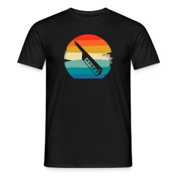 Retro Vintage Classic Keytar Player Instrument - Men's T-Shirt - black - Front - AI Model Male 178 light (178cm)