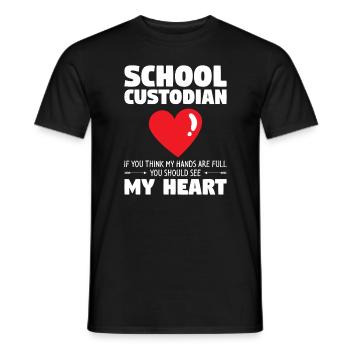 Gardien de l’école si vous pensez que mes mains sont pleines Oui - T-shirt homme - noir - Devant - AI Model Male 178 light (178cm)