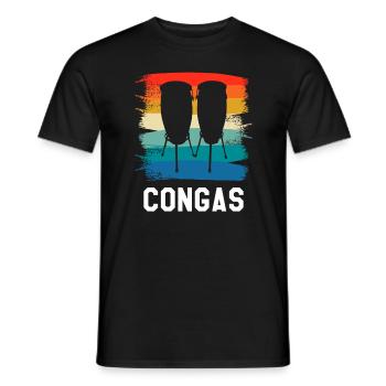 Retro Vintage Classic Congas Player Instrument - Männer T-Shirt - Schwarz - Vorne - AI Model Male 178 light (178cm)