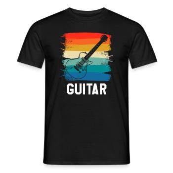 Retro Vintage Classic Guitar Instrument Guita - Men's T-Shirt - black - Front - AI Model Male 178 light (178cm)