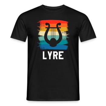 Retro Vintage Classic Lyre Player Instrument - Men's T-Shirt - black - Front - AI Model Male 178 light (178cm)