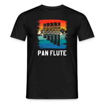 Retro Vintage Classic Pan Flute Instrument Guita - Men's T-Shirt - black - Front - AI Model Male 178 light (178cm)