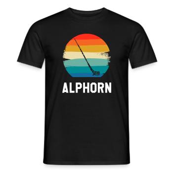 Retro Vintage Classic pour un joueur de cor des Alpes fait - T-shirt homme - noir - Devant - AI Model Male 178 light (178cm)